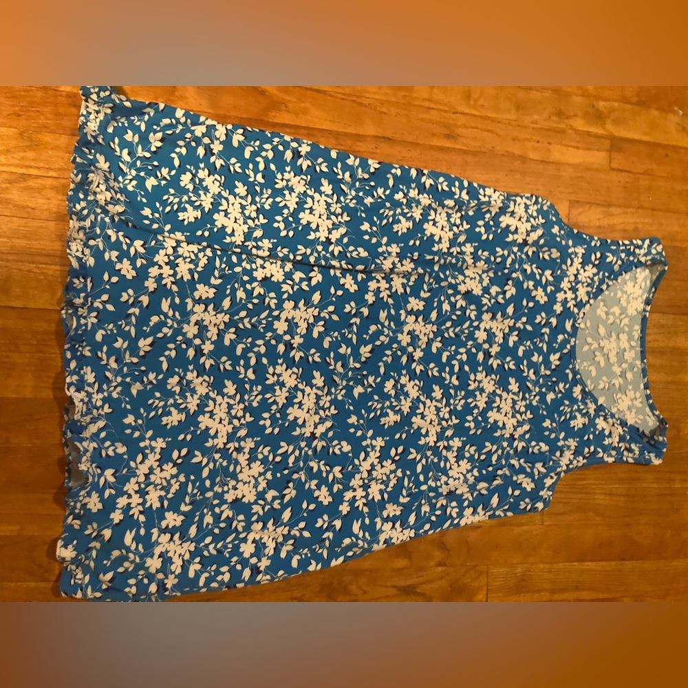 blue floral dress